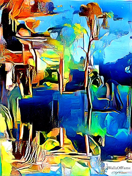 Digital manipulation of my photo, using various apps and progs. The Blackwood River